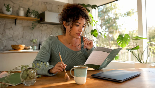 Woman reading about cross tolerance effects