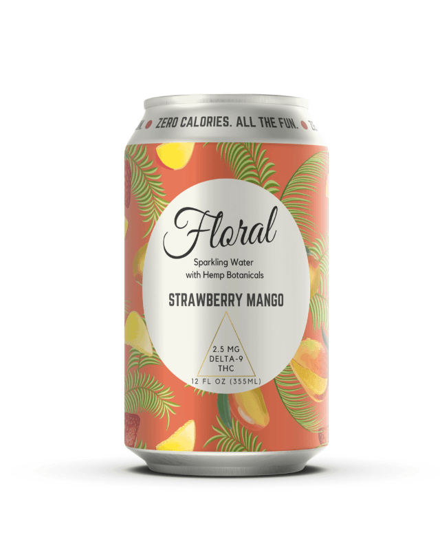 Floral THC Seltzer can with refreshing botanical design