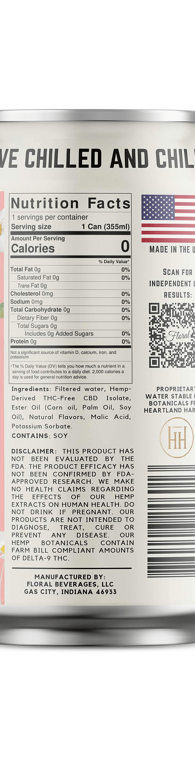 Nectarine CBD Sparkling Water with natural fruit flavor, infused with CBD for a refreshing and calming beverage experience.
