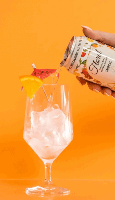 Floral THC Seltzer can with refreshing botanical design