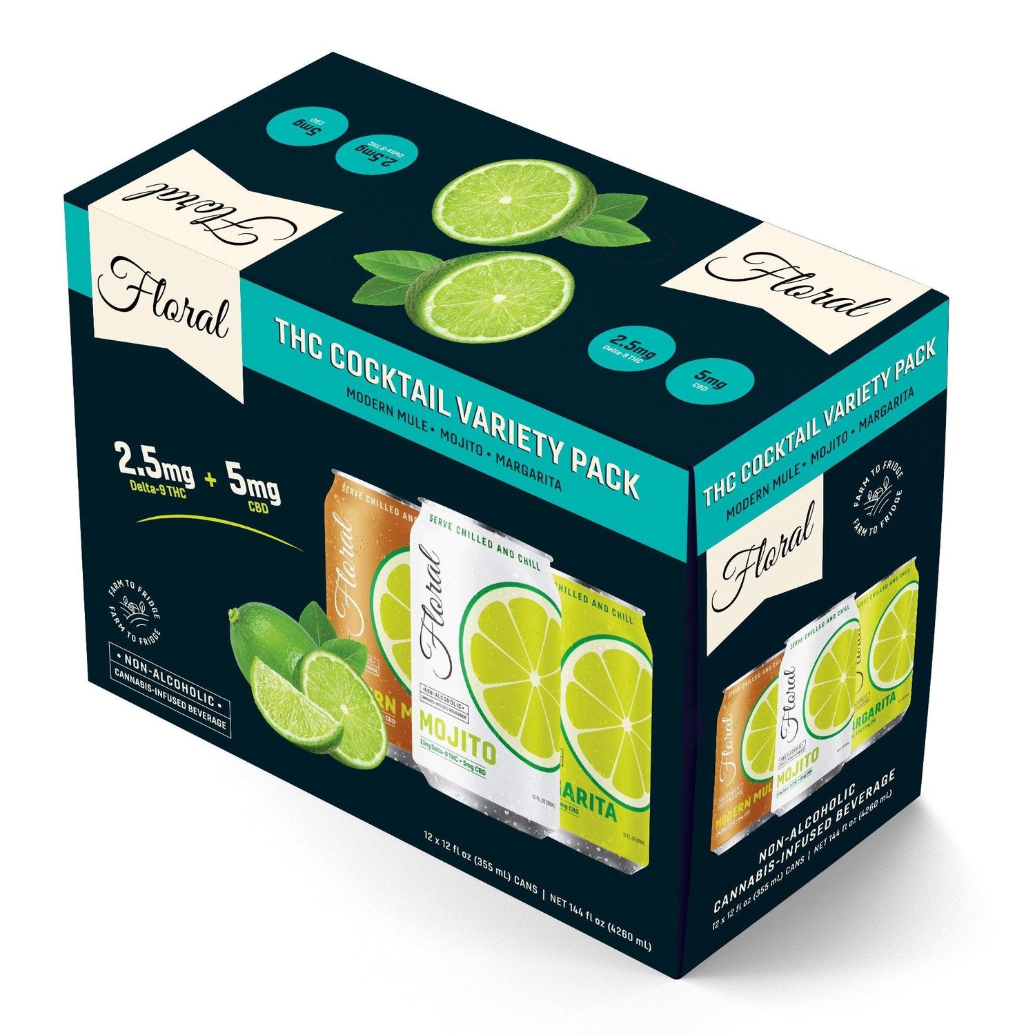 12-Can THC Cocktail Variety Pack (2.5mg Delta-9) – Floral Beverages