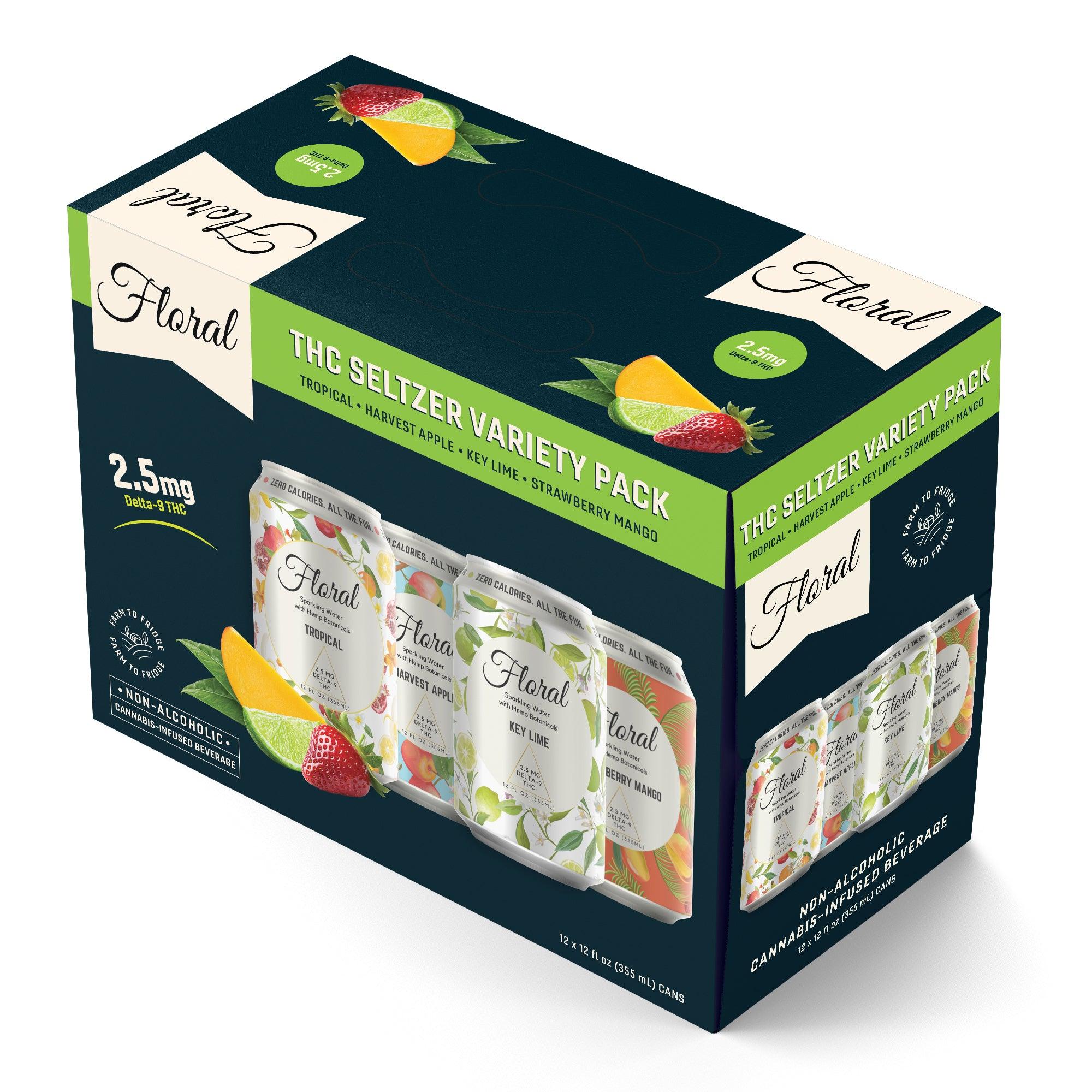 12-Can THC Seltzer Variety Pack – Floral Beverages