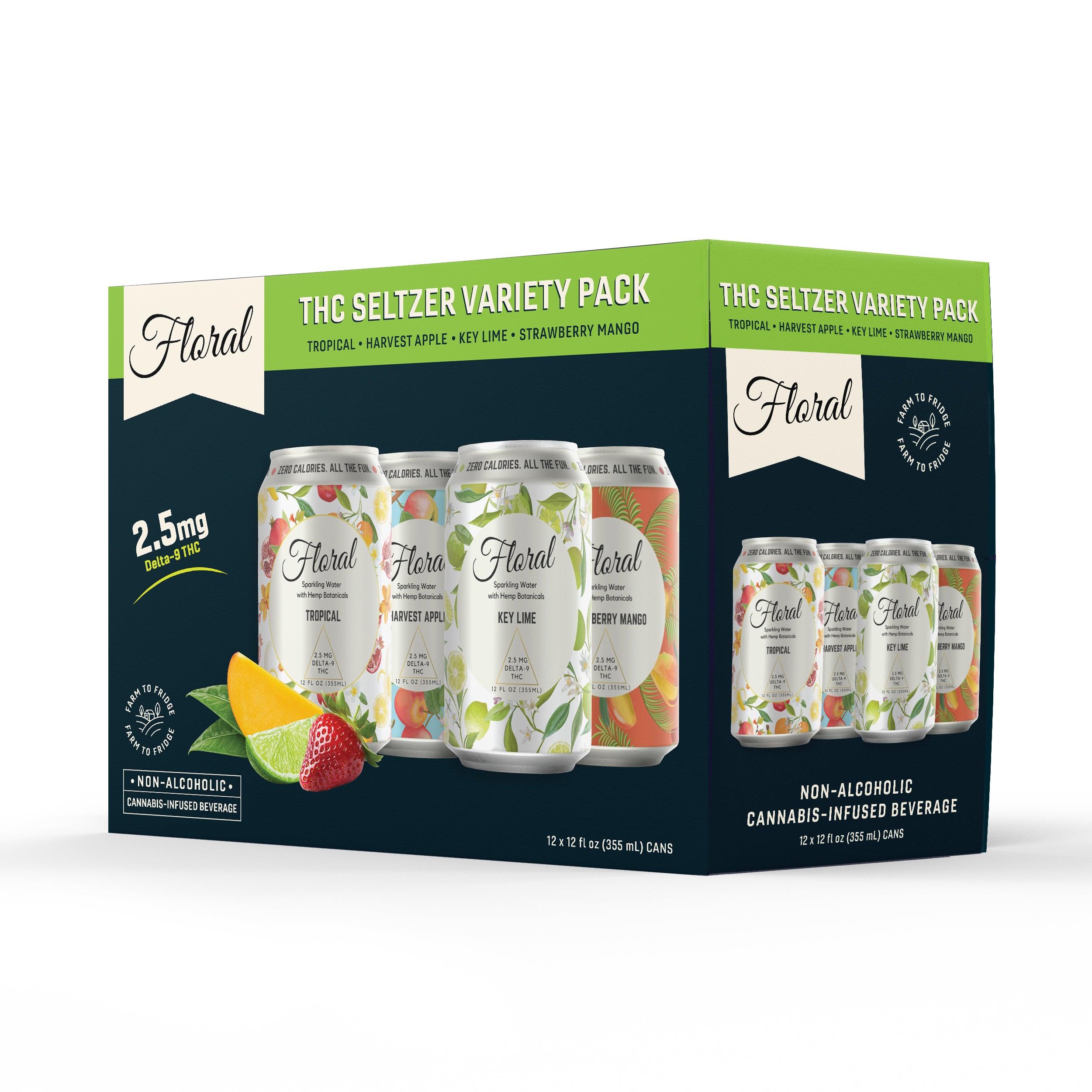 12-Can Seltzer Variety Pack – Floral Beverages