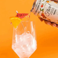 Floral THC Seltzer can with refreshing botanical design