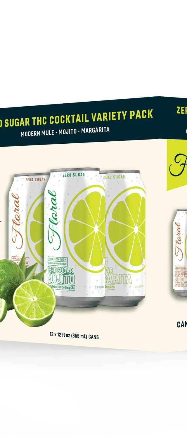 12-Can Cocktail Variety Pack (2.5mg THC)(Zero Sugar) - front label view