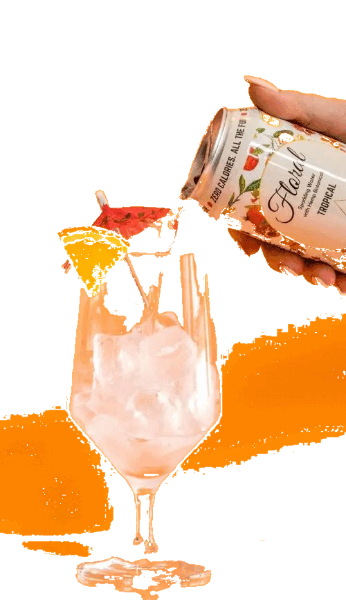 Floral THC Seltzer can with refreshing botanical design