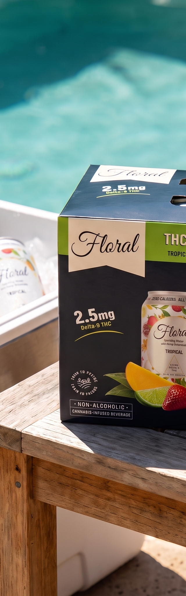 Floral THC Seltzer Variety Pack (2.5mg) poolside