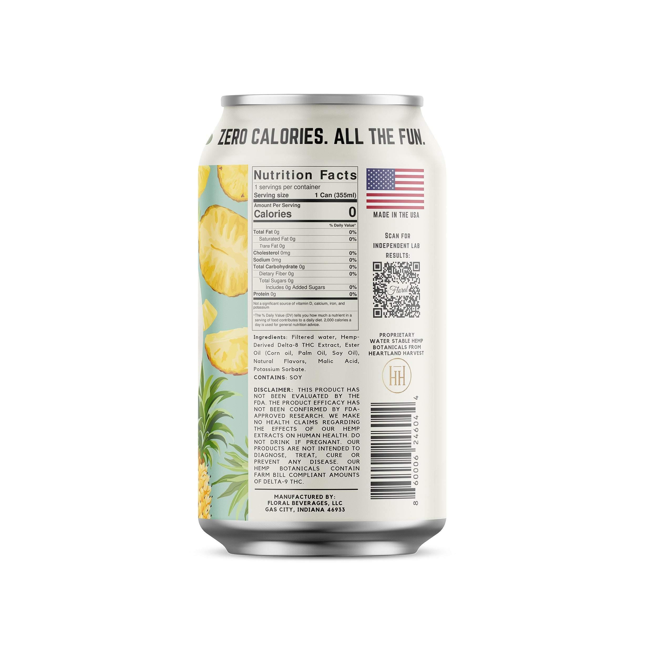Pineapple Mint THC Seltzer-tryFloral.com-10mg Delta 8 THC,Pineapple Mint Sparkling Water,Pineapple Mint Sparkly Water,Sparkly Water
