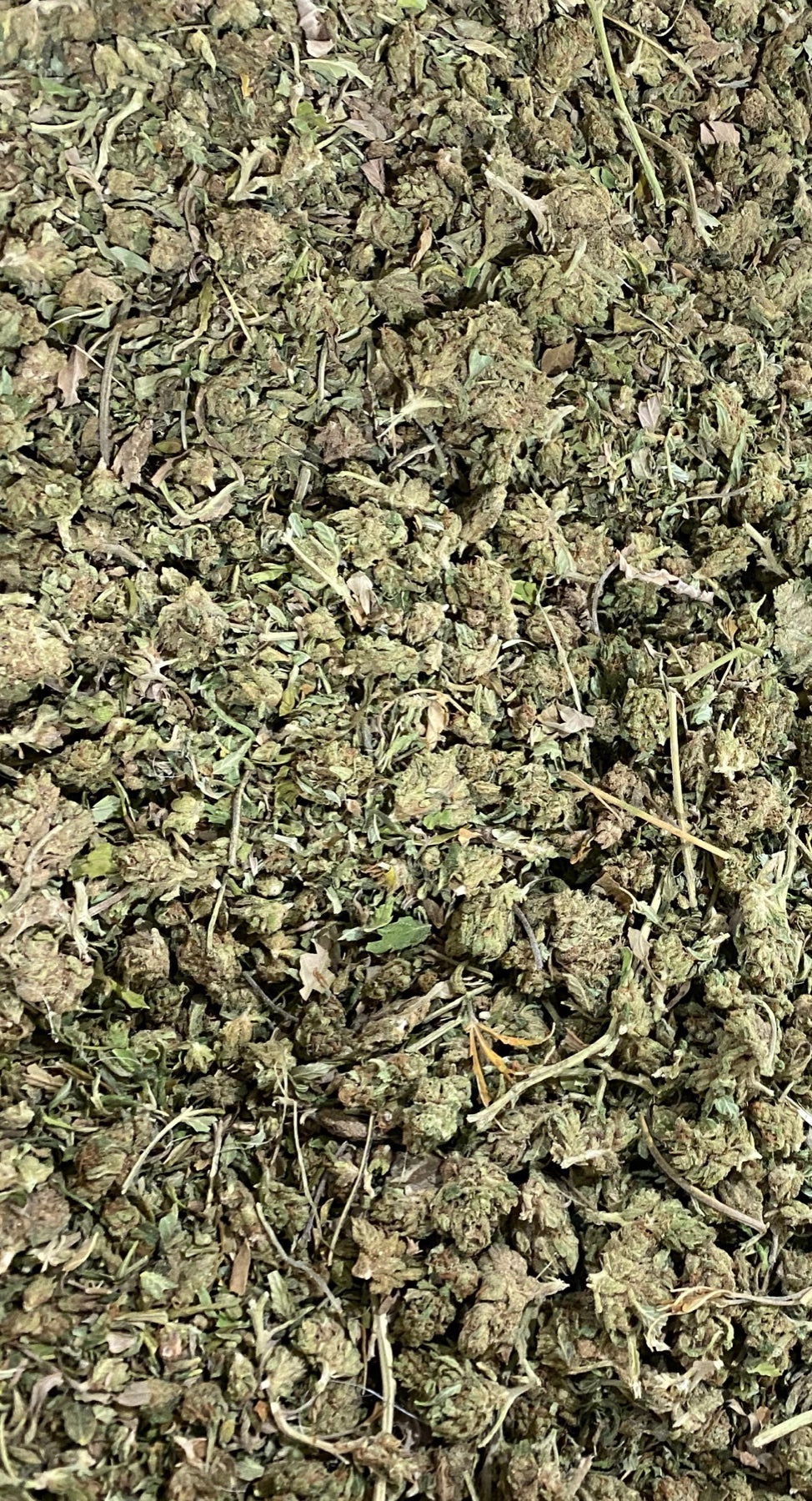 Dried, milled hemp biomass